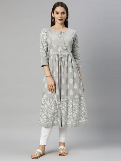 Neeru'S L Gray Color, Cotton Fabric Tunic