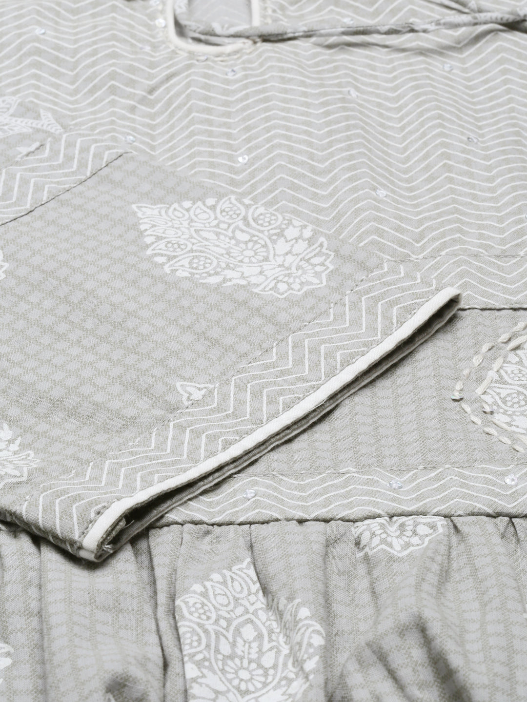 Neerus L Gray Color Cotton Fabric Tunic