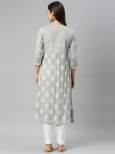 Neeru'S L Gray Color, Cotton Fabric Tunic
