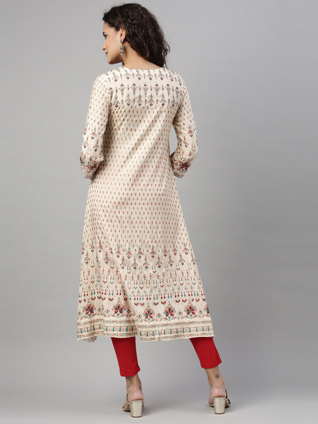 Neeru'S CREAM color, SANTOON fabric Kurta