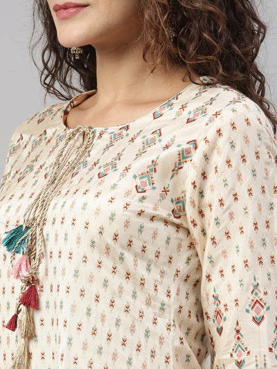 Neeru'S CREAM color, SANTOON fabric Kurta