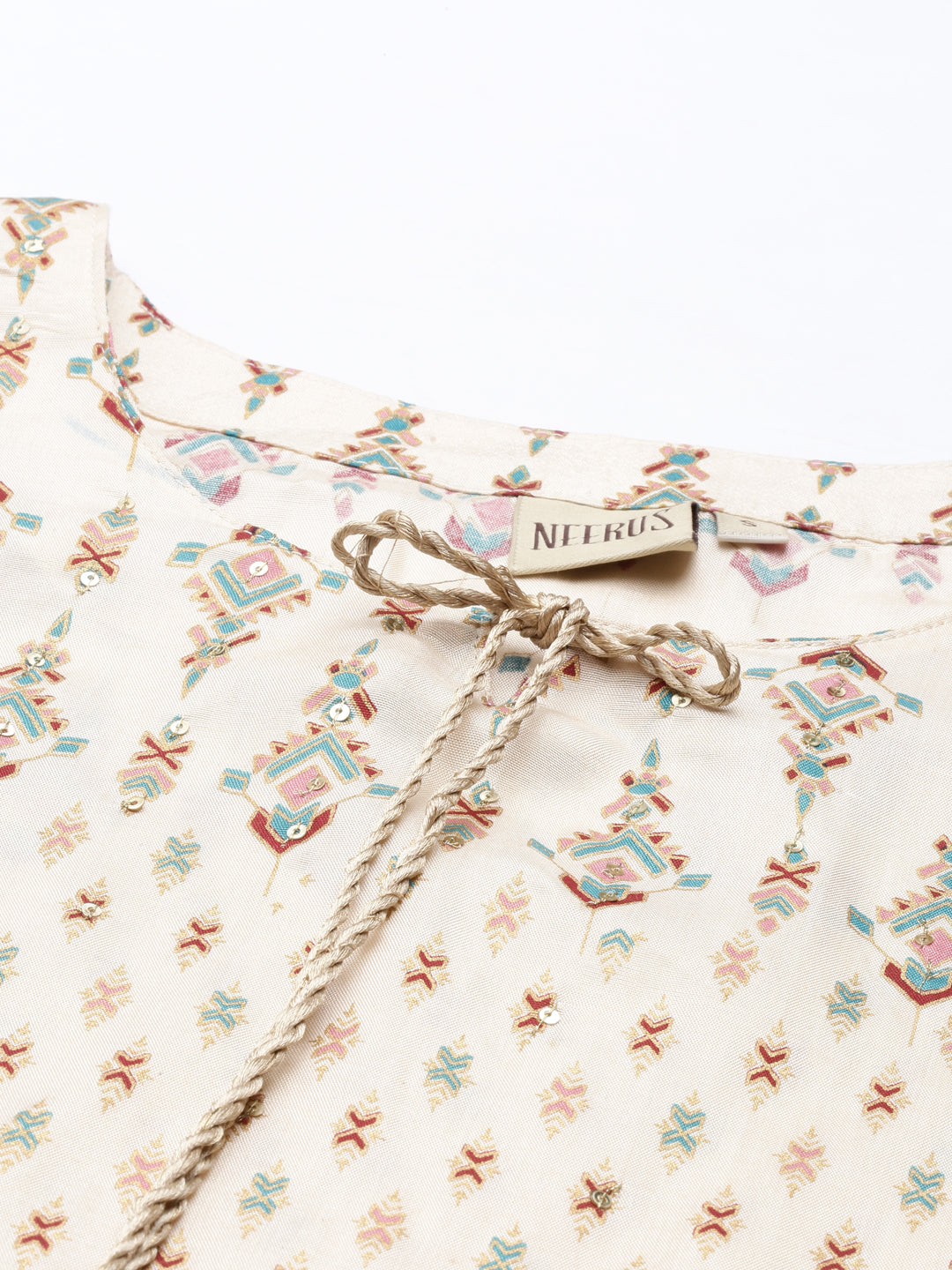 Neeru'S CREAM color, SANTOON fabric Kurta