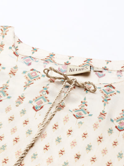 Neeru'S CREAM color, SANTOON fabric Kurta