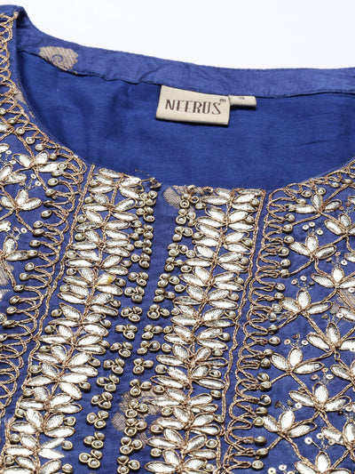 Neeru'S Blue Color, Santoon Fabric Tunic