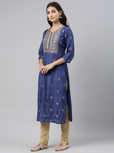 Neeru'S Blue Color, Santoon Fabric Tunic