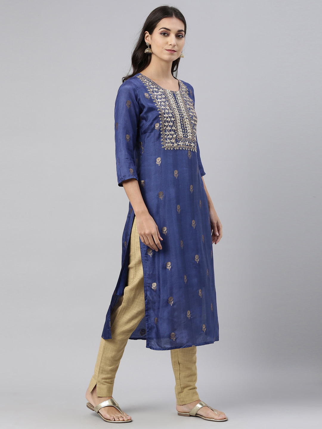 Neeru'S Blue Color, Santoon Fabric Tunic