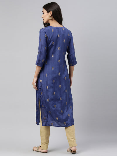 Neeru'S Blue Color, Santoon Fabric Tunic