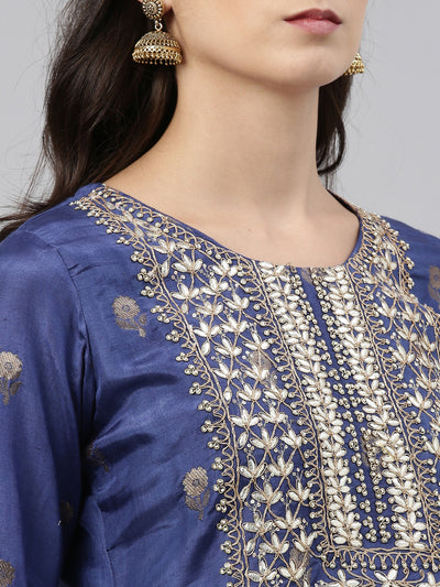 Neeru'S Blue Color, Santoon Fabric Tunic