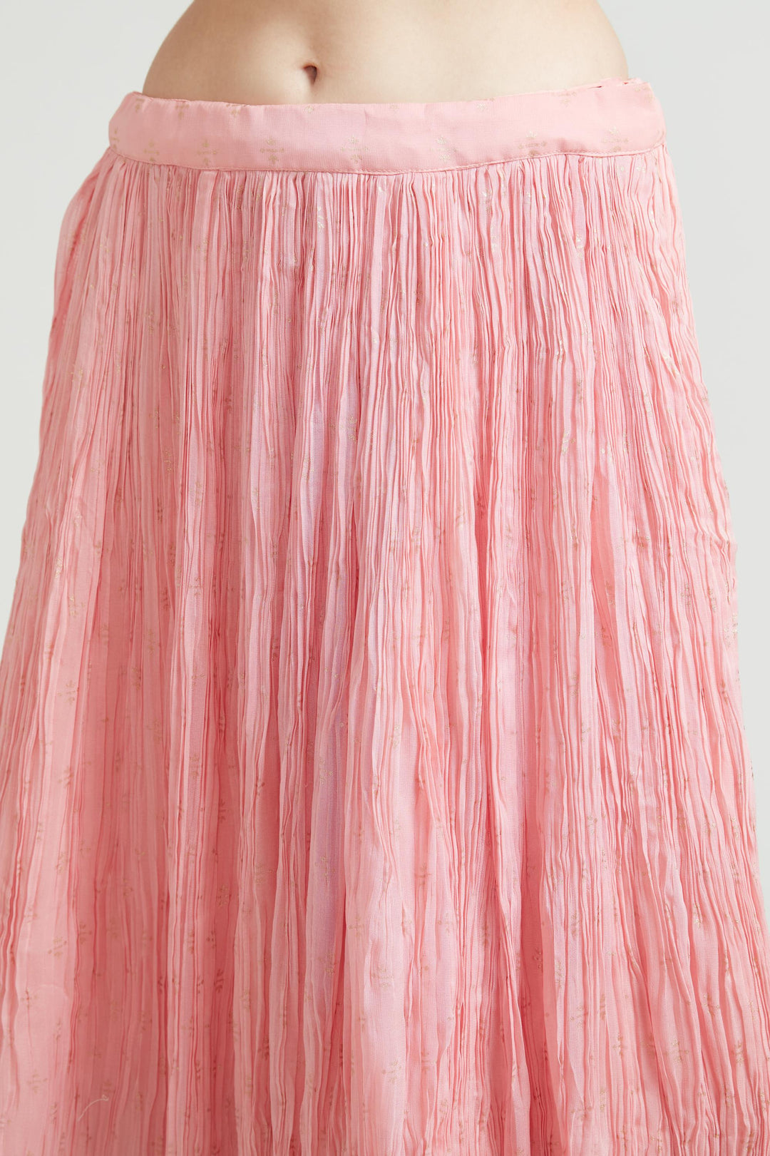 Neerus Pink georgette embellished lehenga choli set - detail view 2