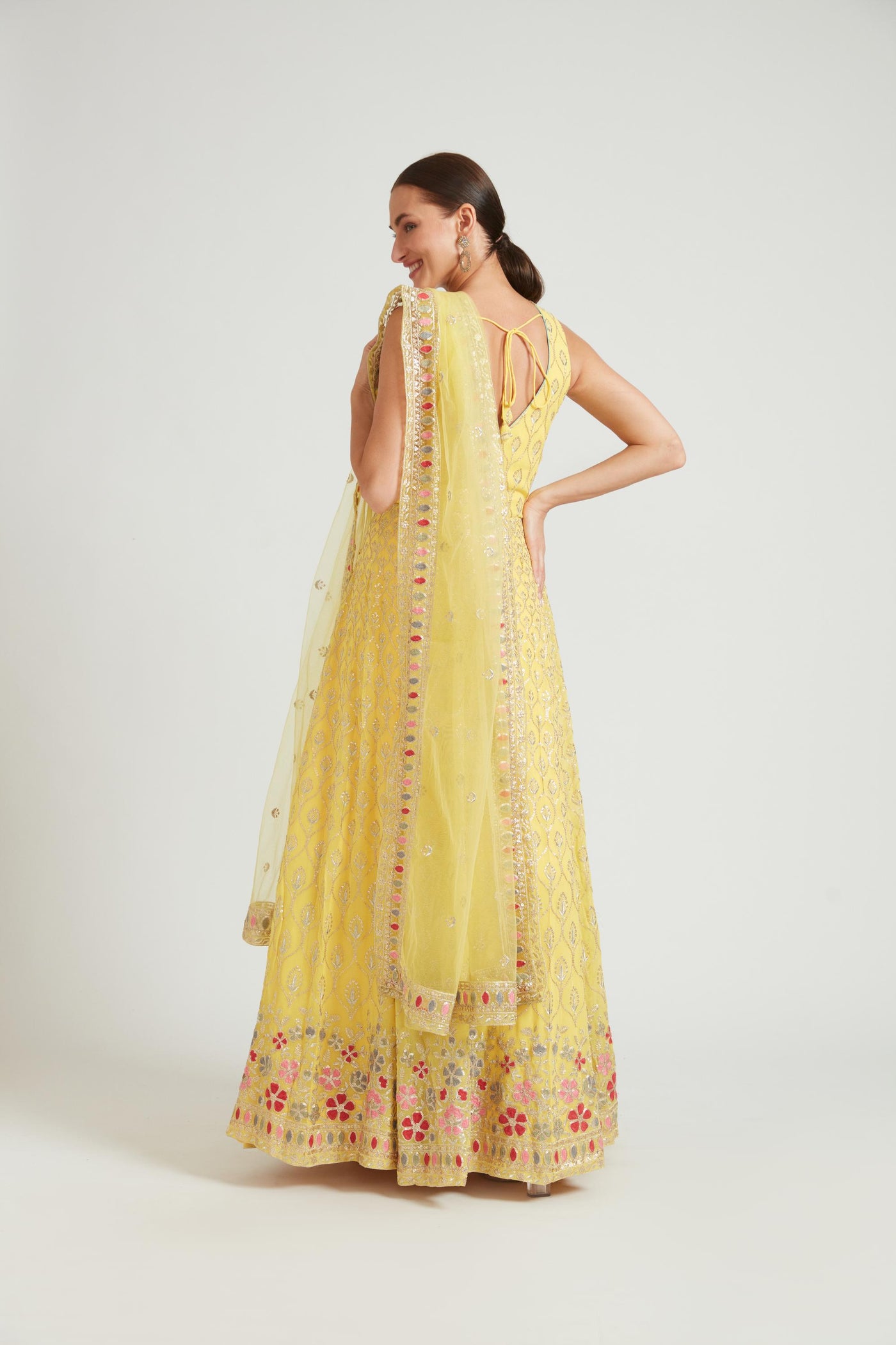 Neeru's Yellow Color Georgette Fabric Salwar Kameez