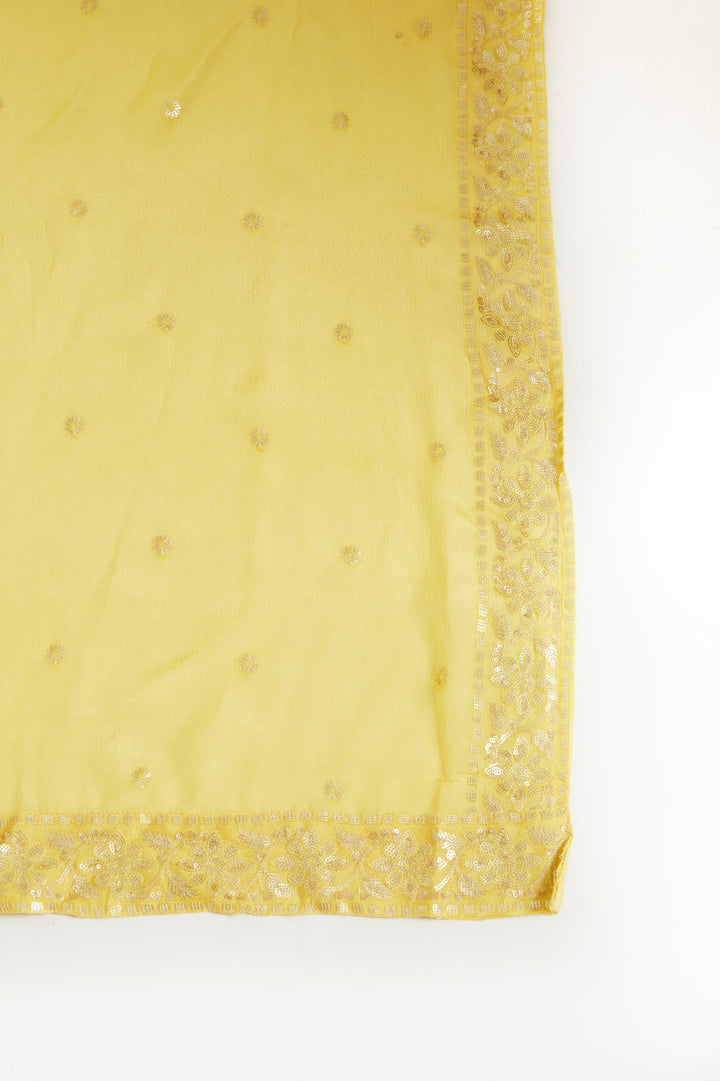 Neerus Yellow Color Georgette Fabric Salwar Kameez