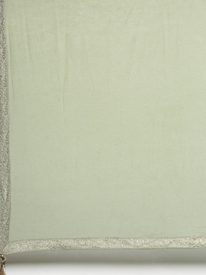 Neerus Pista Color Chanderi Fabric Kurta Set