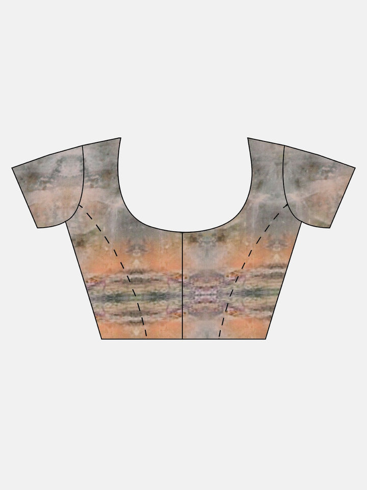 Neerus Multicolor Printed Saree With Blouse