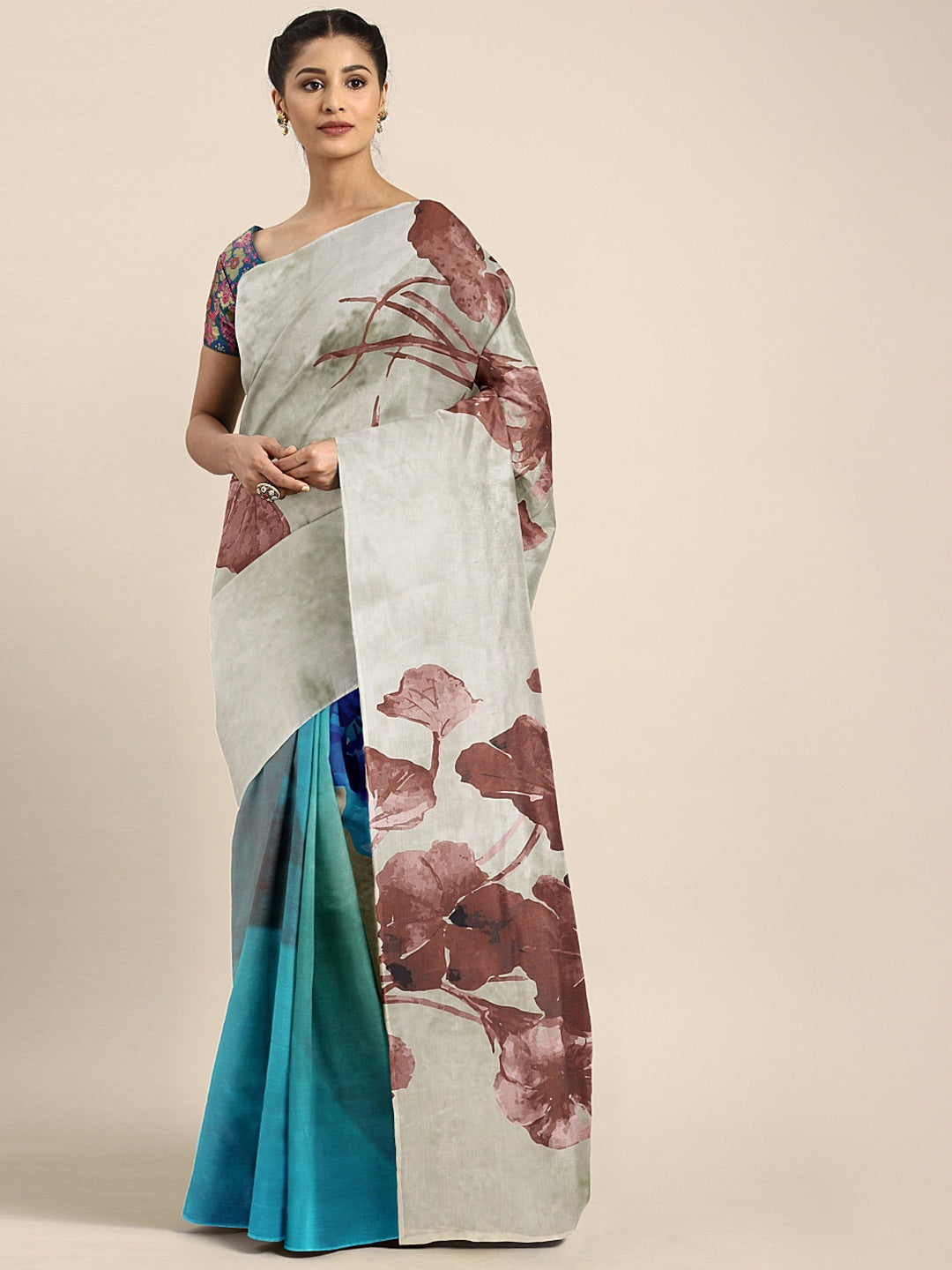 Neeru'S Blue Color, Crepe Fabric Saree