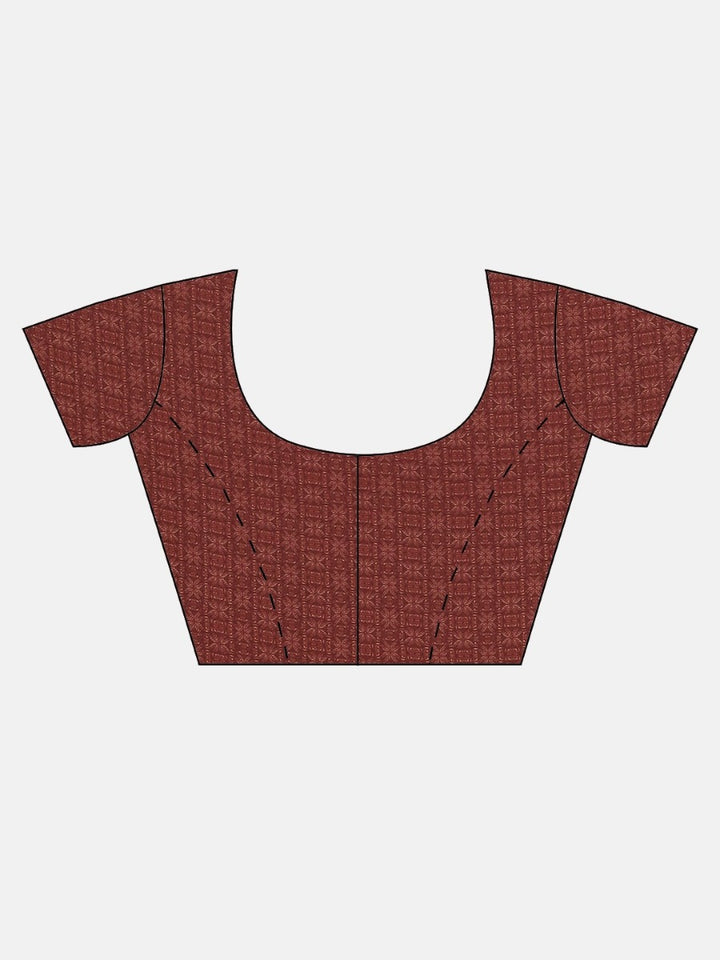 Neerus Orange Printed Saree With Blouse