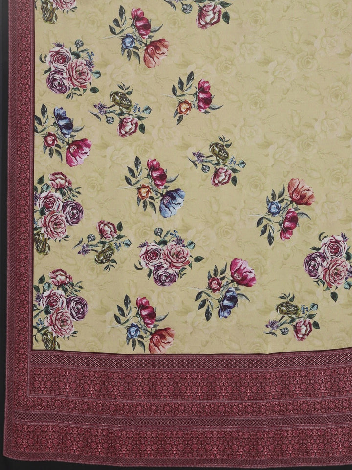 Neerus Green Printed Saree With Blouse