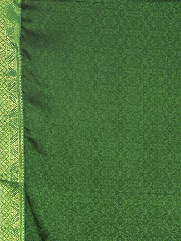 Neerus Green Printed Saree With Blouse