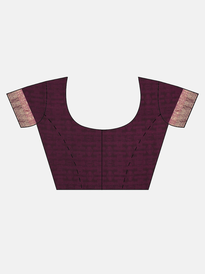Neerus Mauve Printed Saree With Blouse
