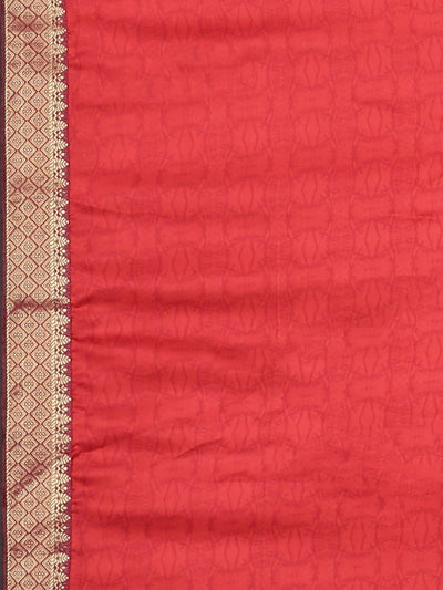Neeru's Red Printed Saree With Blouse