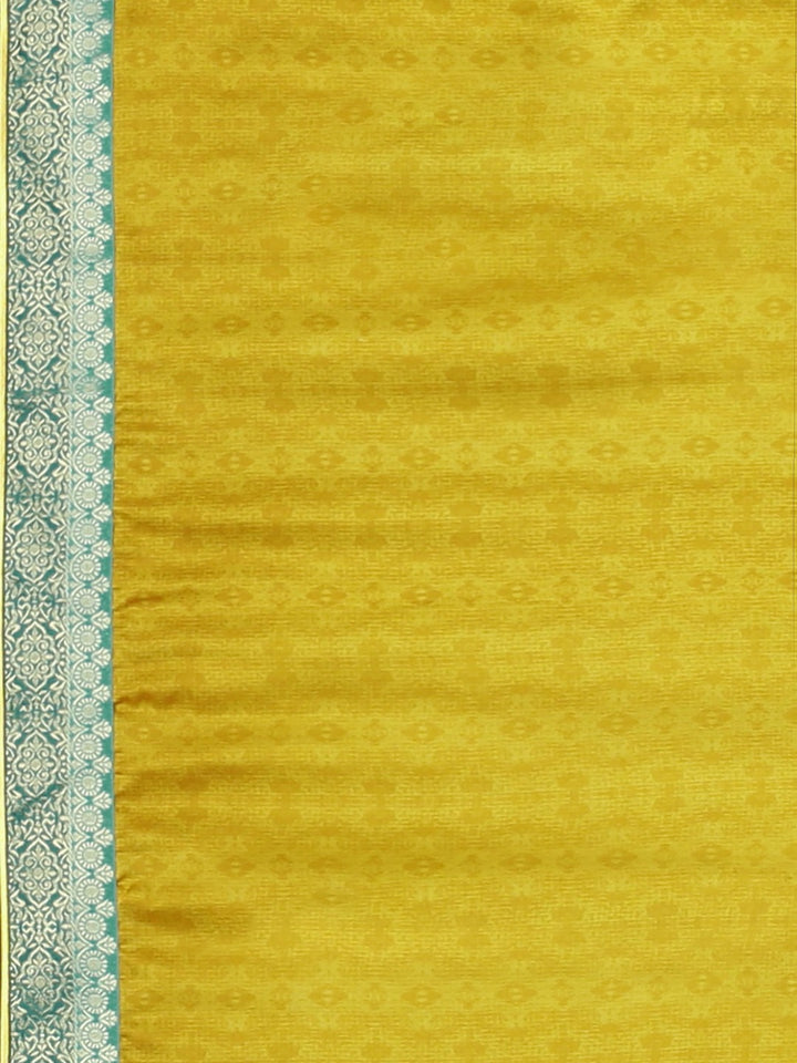 Neerus Aqua Printed Saree With Blouse