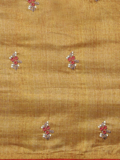 Neeru's Brown Embellished Saree With Blouse