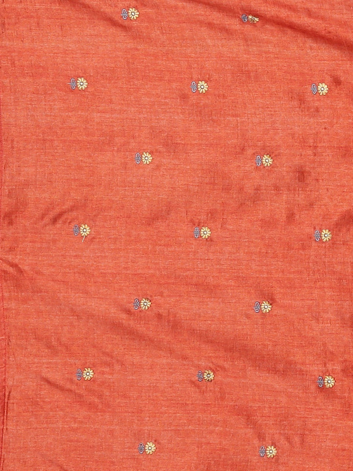 Neerus Brown embellished saree with blouse piece - detail view 3