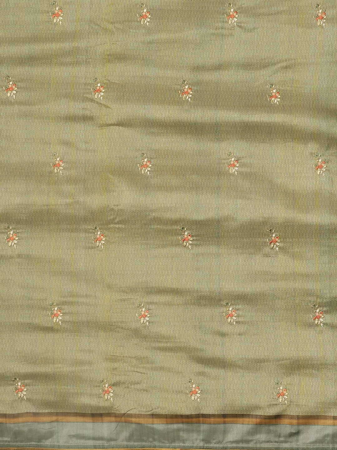 Neeru's Olive Printed Saree With Blouse