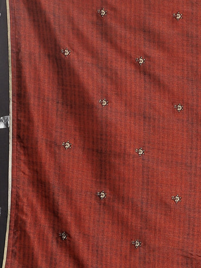 Neeru's Grey Printed Saree With Blouse