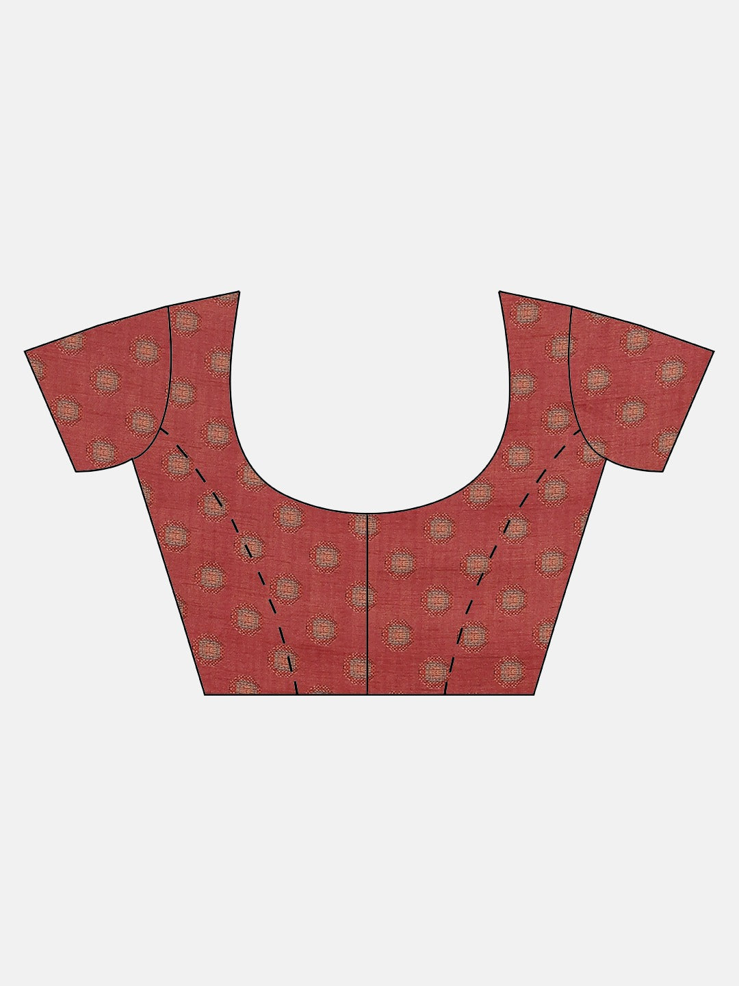 Neerus Peach Printed Saree With Blouse