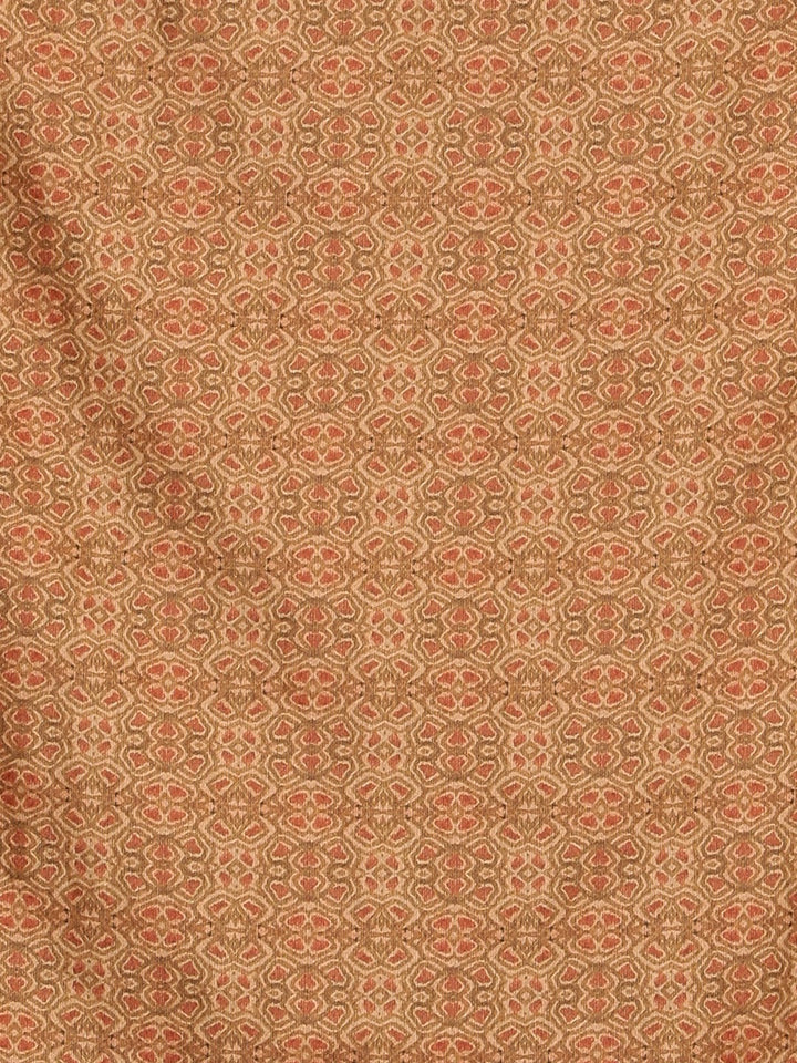 Neerus Yellow Printed Saree With Blouse