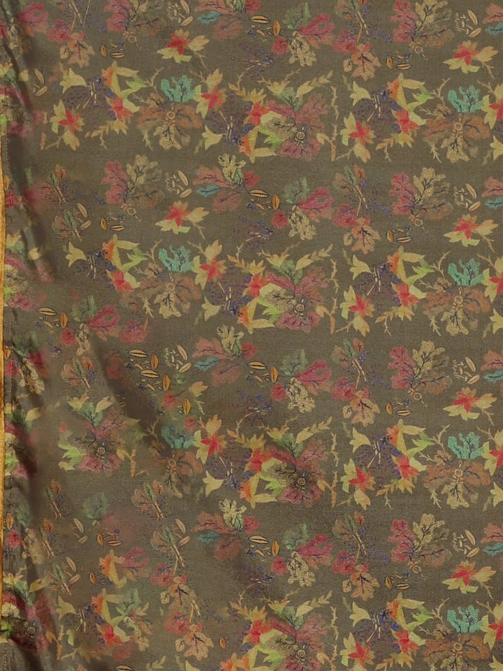 Neerus Green Printed Saree With Blouse