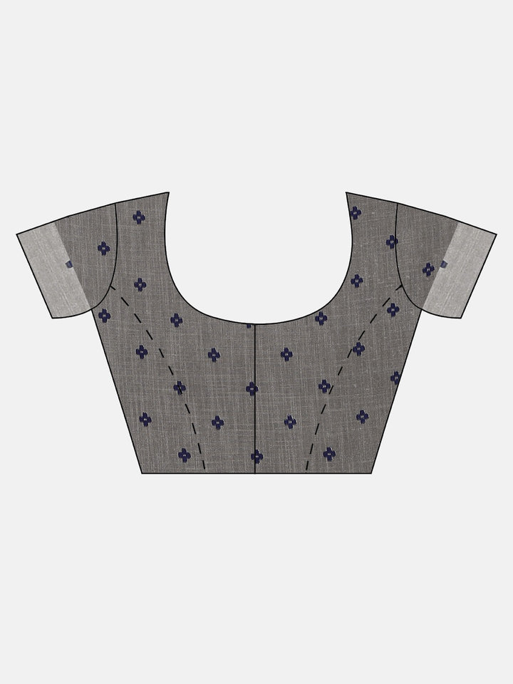 Neerus Grey Georgette Printed Saree with Blouse - detail view 2