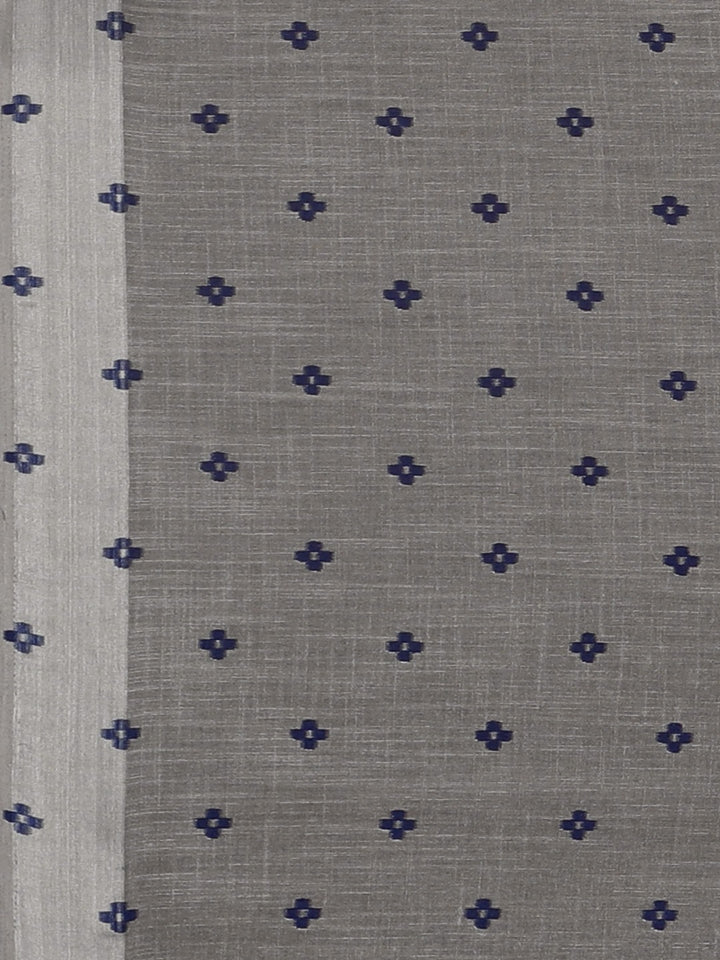 Neerus Grey Georgette Printed Saree with Blouse - detail view 3
