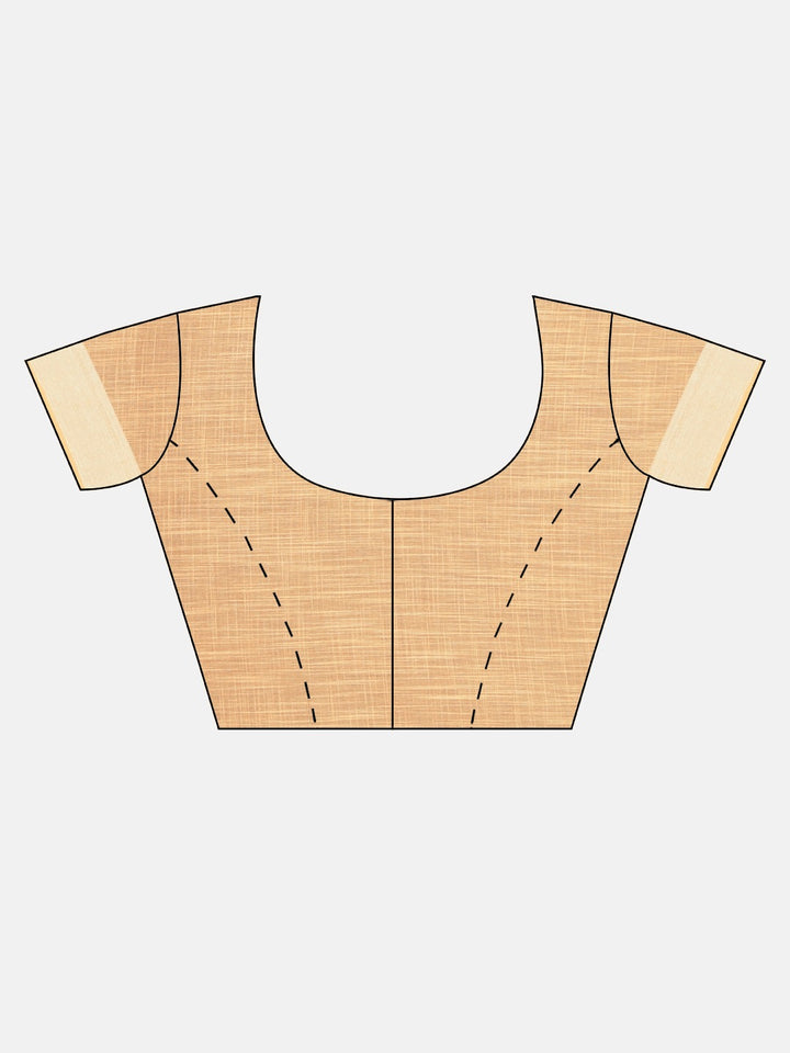 Neerus Beige Printed Saree With Blouse