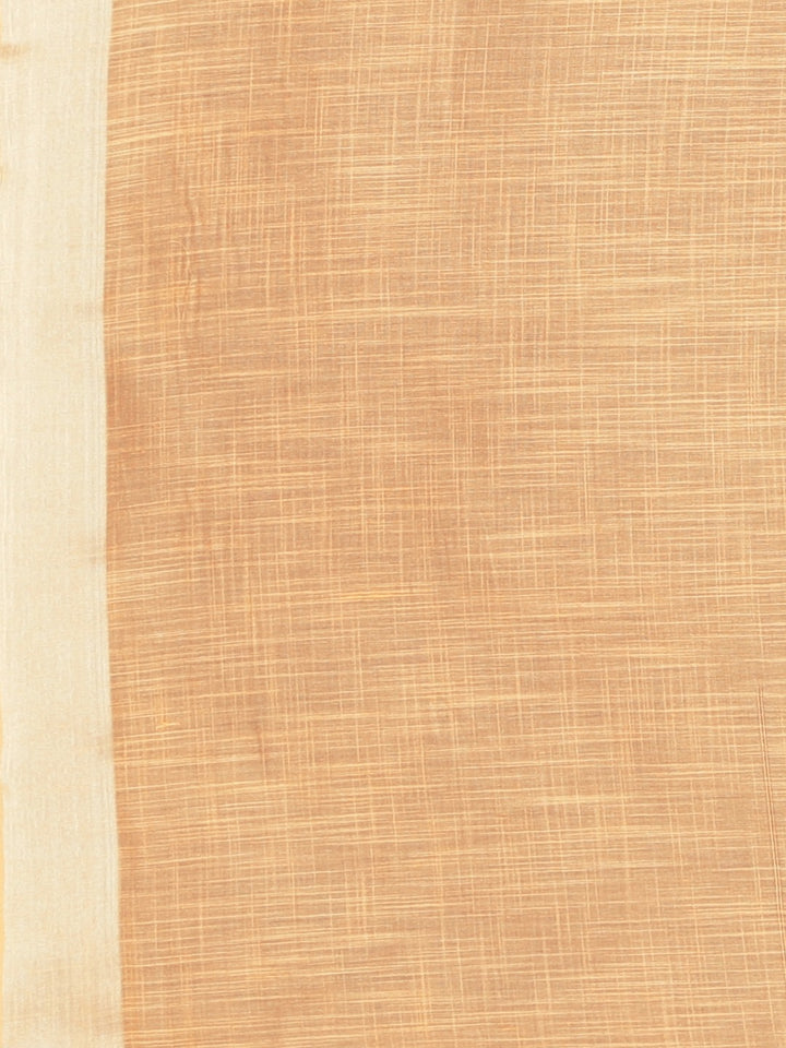 Neerus Beige Printed Saree With Blouse