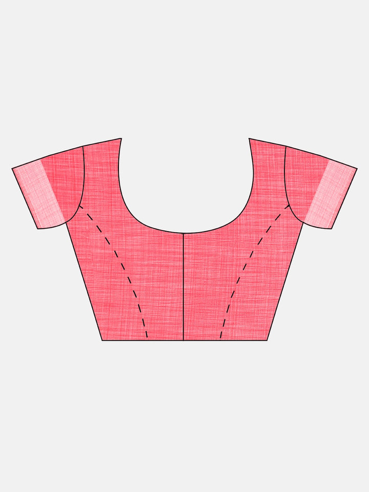 Neerus Pink Printed Saree With Blouse