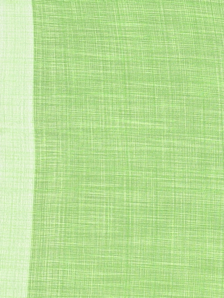 Neerus Green georgette printed saree with blouse piece - detail view 3