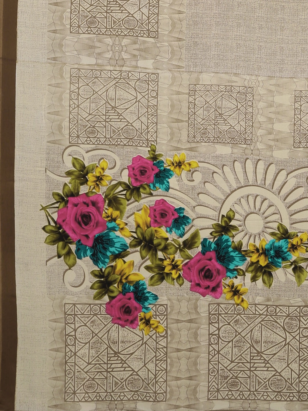 Neeru's Ecru Printed Saree With Blouse