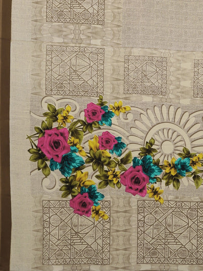Neeru's Ecru Printed Saree With Blouse