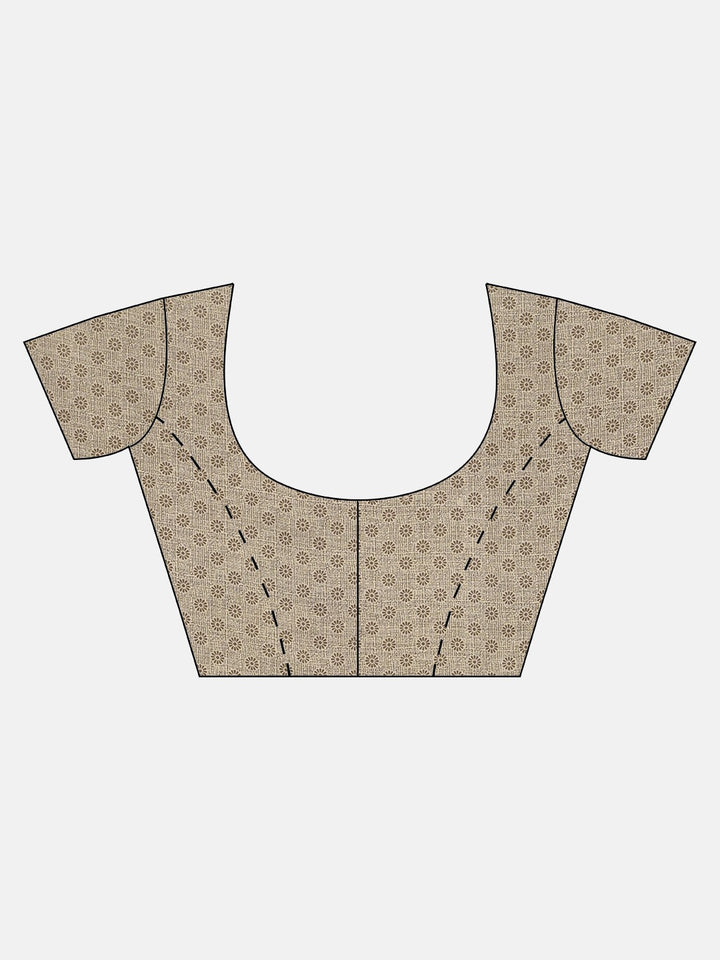 Neerus Ecru Printed Saree With Blouse