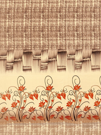 Neeru's Beige Printed Saree With Blouse