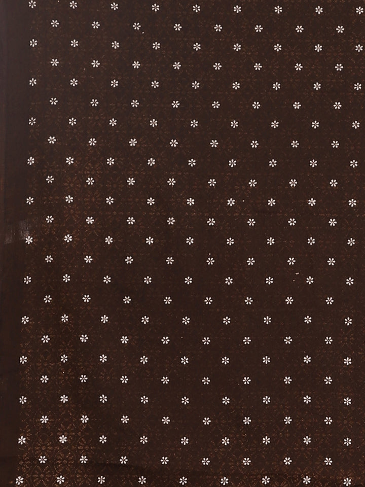 Neerus Beige Printed Saree With Blouse