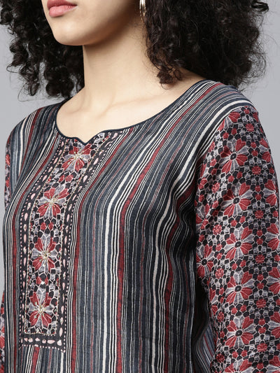 Neeru'S GREY color, SILK fabric Kurta