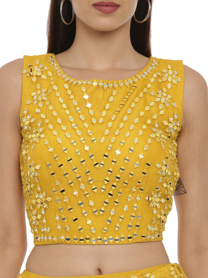 Neerus Yellow Embellished Lehenga Set