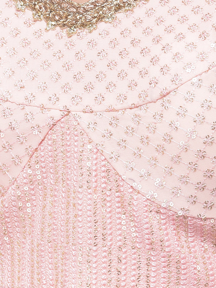 Neerus Pink embellished lehenga set - detail view 2