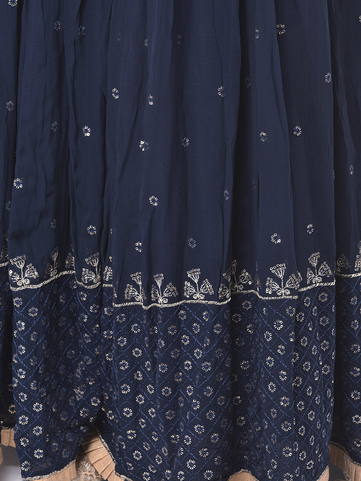 Neerus Pink embellished lehenga set - detail view 4