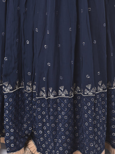 Neeru's Pink & Blue Embellished Lehenga Set