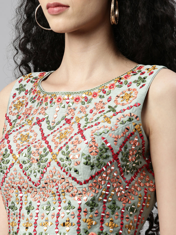 Neerus Multi georgette printed lehenga choli - detail view 22