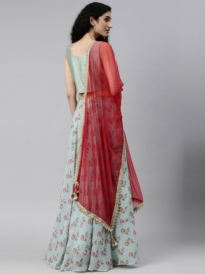 Neerus Printed Color Georgette Fabric Lehenga Choli