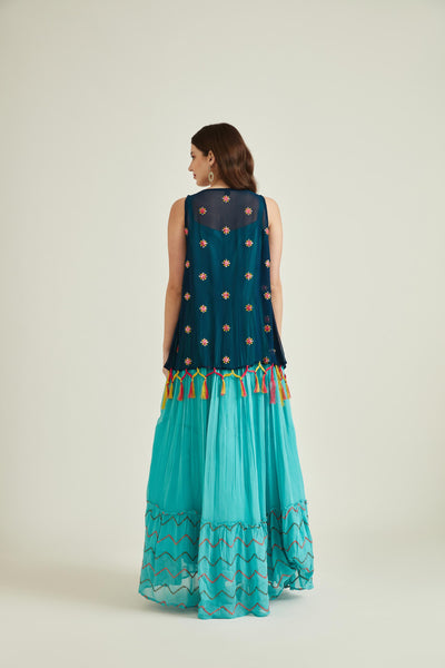 Neeru'S SEA GREEN Colour GEORGETTE Fabric GOWN